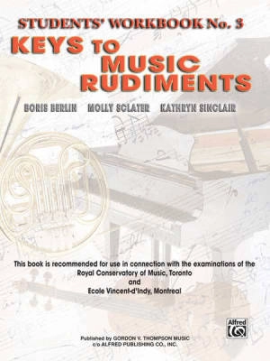 Alfred Publishing - Keys to Music Rudiments: Students Workbook No. 3 - Berlin /Sclater /Sinclair - Book