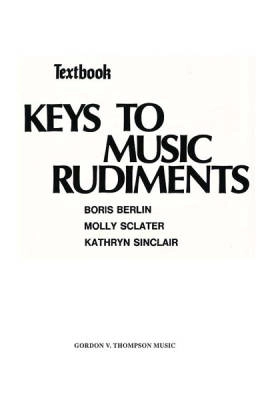 Alfred Publishing - Keys to Music Rudiments: Textbook - Berlin /Sclater /Sinclair - Book