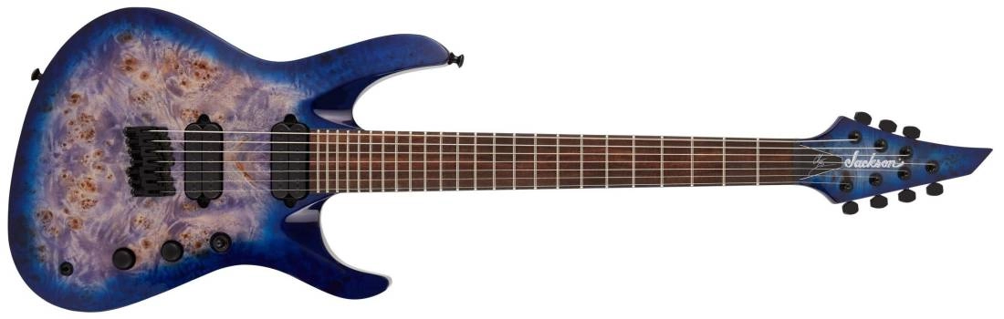 Pro Series Signature Chris Broderick Soloist HT7P, Laurel Fingerboard - Transparent Blue