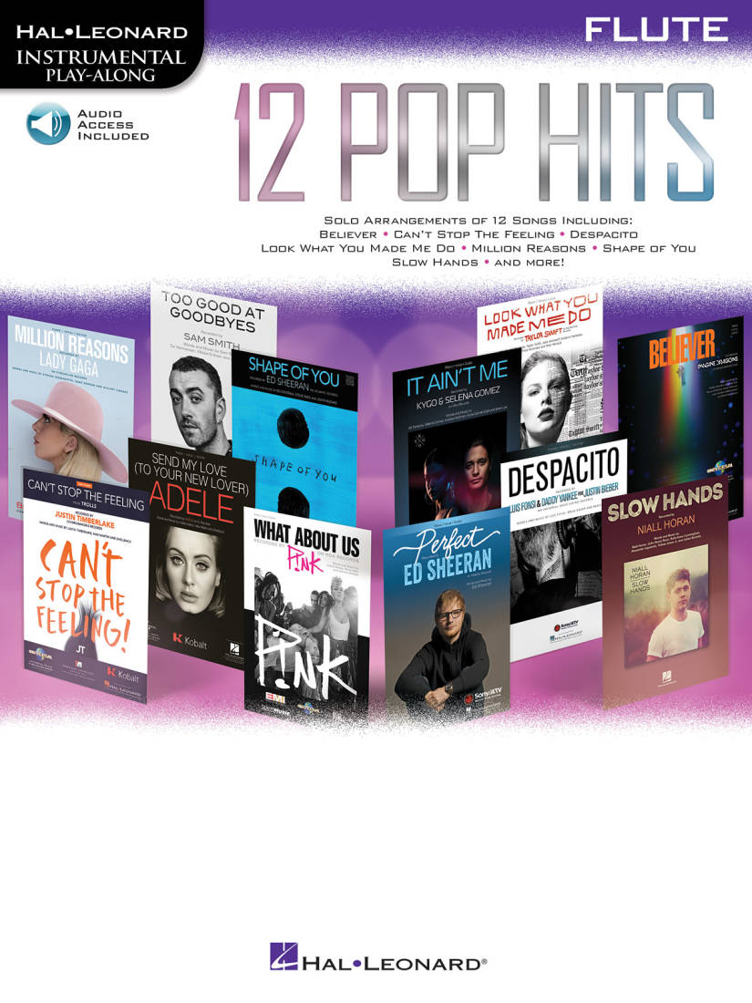 12 Pop Hits - Flute - Book/Audio Online