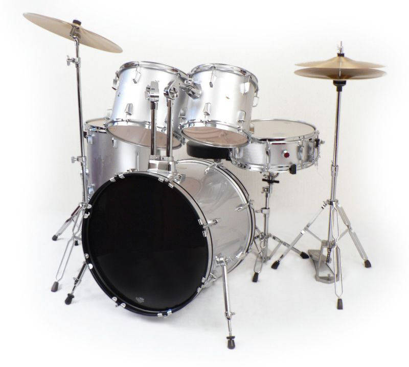 5-Piece Drum Kit with Hardware - Gray