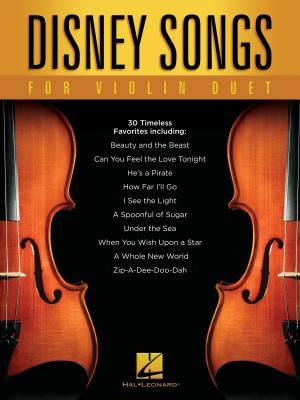 Disney Songs For Violin Duet - Book