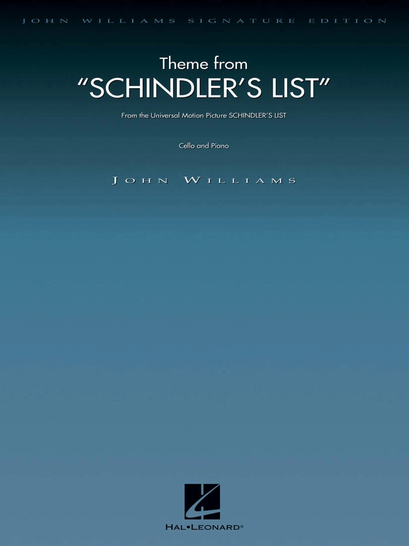 Theme from Schindler\'s List - Williams - Cello/Piano Reduction - Sheet Music