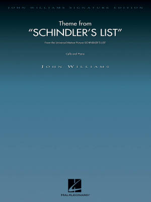Hal Leonard - Theme from Schindlers List - Williams - Cello/Piano Reduction - Sheet Music