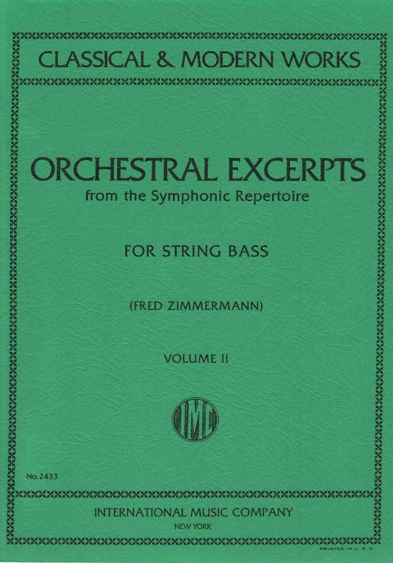 Orchestral Excerpts from the Symphonic Repertoire, Volume II - Zimmerman - String Bass - Book