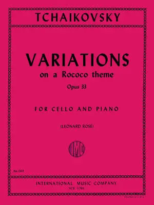 International Music Company - Variations on a Rococo Theme, Opus 33 - Tchaikovsky/Rose - Cello/Piano - Sheet Music