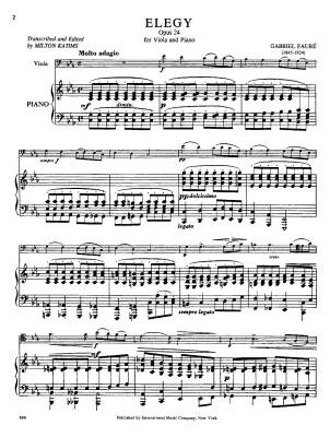 Elegy, Opus 24 - Faure/Katims - Viola/Piano - Sheet Music