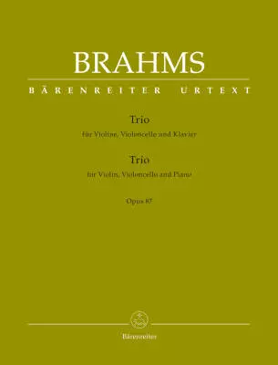 Baerenreiter Verlag - Trio, Op.87 - Brahms/Hogwood - Violin/Cello/Piano - Score/Parts