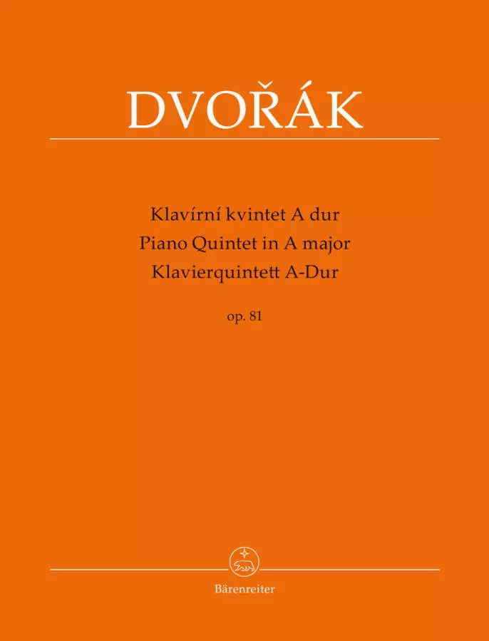 Piano Quintet In A, Op.81 - Dvorak/Cubr - Piano/Violin/Viola/Cello - Score/Parts