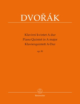 Baerenreiter Verlag - Piano Quintet In A, Op.81 - Dvorak/Cubr - Piano/Violin/Viola/Cello - Score/Parts
