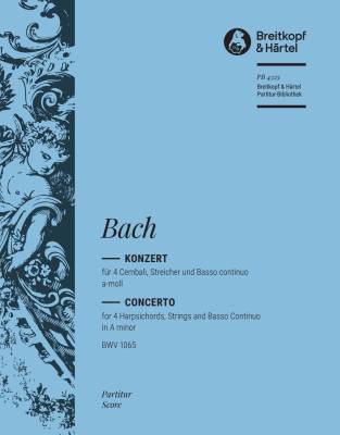 Breitkopf & Hartel - Concerto en la mineur, BWV 1065 - Bach - 4 clavecins/cordes - Partition