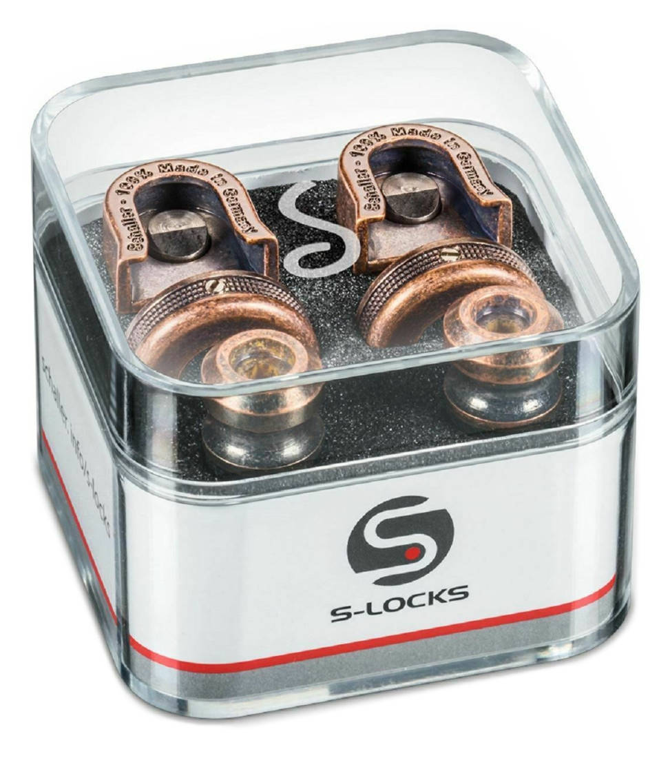 Schaller SLock Strap Locks Vintage Copper Long & McQuade