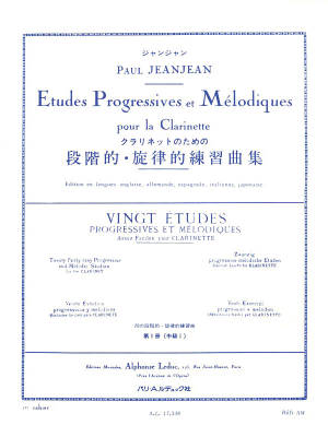 Vingt Etudes Progressives et Melodiques, Volume 1 - Jeanjean - Clarinet - Book
