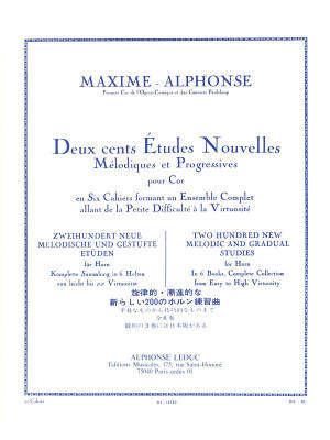 Alphonse Leduc - Deux cents Etudes Nouvelles Melodiques et Progressives Pour Cor, Cahier 2: 40 Etudes Faciles - Maxime-Alphonse - Horn - Book