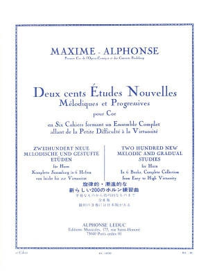 Deux cents Etudes Nouvelles Melodiques et Progressives Pour Cor, Cahier 2: 40 Etudes Faciles - Maxime-Alphonse - Horn - Book