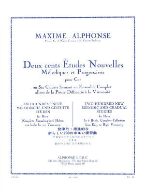 Alphonse Leduc - Deux cents Etudes Nouvelles Melodiques et Progressives Pour Cor, Cahier 2: 40 Etudes Faciles - Maxime-Alphonse - Horn - Book