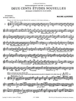 Deux cents Etudes Nouvelles Melodiques et Progressives Pour Cor, Cahier 4: 20 Etudes Difficiles - Maxime-Alphonse - Horn - Book
