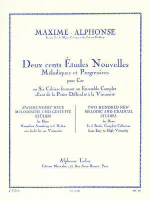 Deux cents Etudes Nouvelles Melodiques et Progressives Pour Cor, Cahier 4: 20 Etudes Difficiles - Maxime-Alphonse - Horn - Book