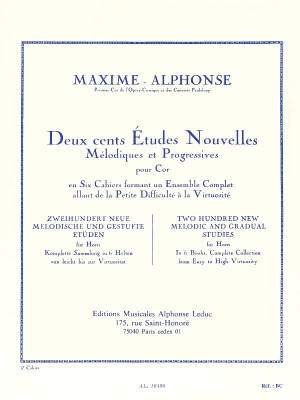 Alphonse Leduc - Deux cents Etudes Nouvelles Melodiques et Progressives Pour Cor, Cahier 5: 20 Etudes Tres  Difficiles - Maxime-Alphonse - Horn - Book