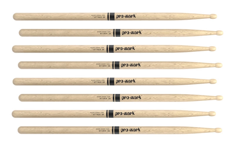 Shira Kashi Lacquered Oak Drum Sticks (4-Pack) - 2B