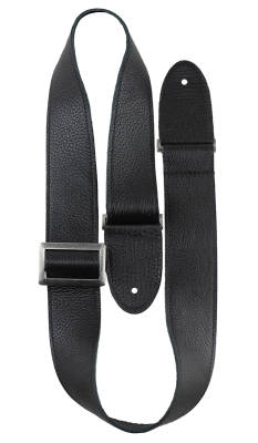2\'\' The Classy Line Leather Guitar Strap - Black