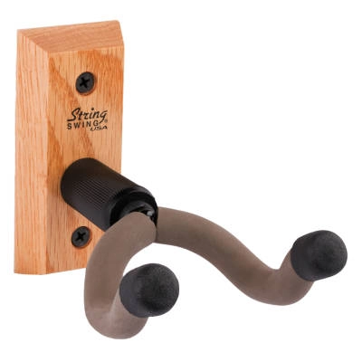 Wall Mount Guitar Hanger for Acoustics and Electrics - Oak