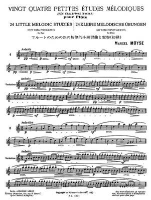 24 Petites Etudes Melodiques Avec Variations (Facile) - Moyse - Flute - Book