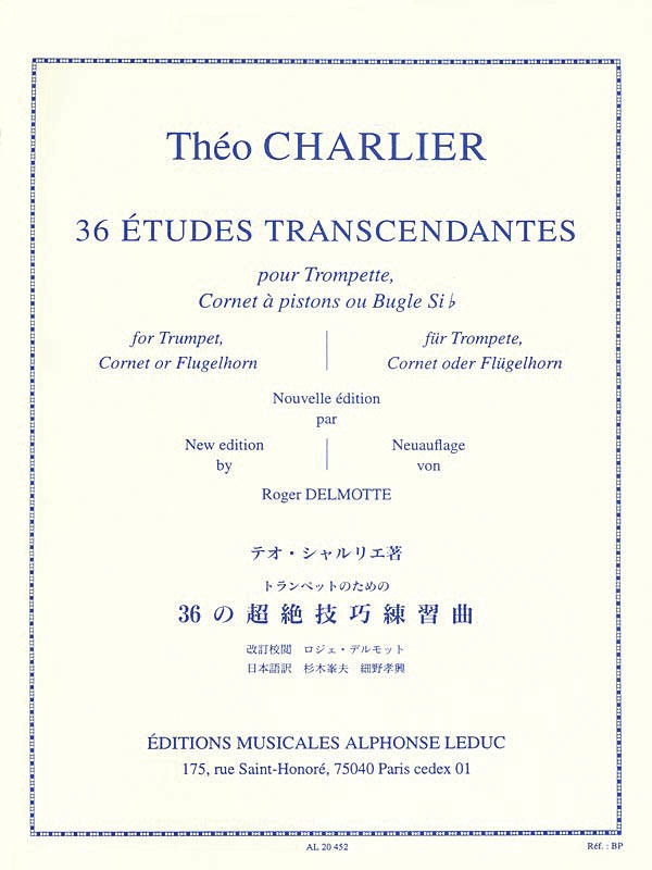 36 Etudes Transcendantes - Charlier/Delmotte - Trumpet - Book