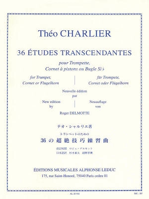 Alphonse Leduc - 36 Etudes Transcendantes - Charlier/Delmotte - Trumpet - Book