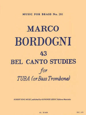 Alphonse Leduc - 43 Bel Canto Studies - Bordogni - Tuba/Bass Trombone - Book