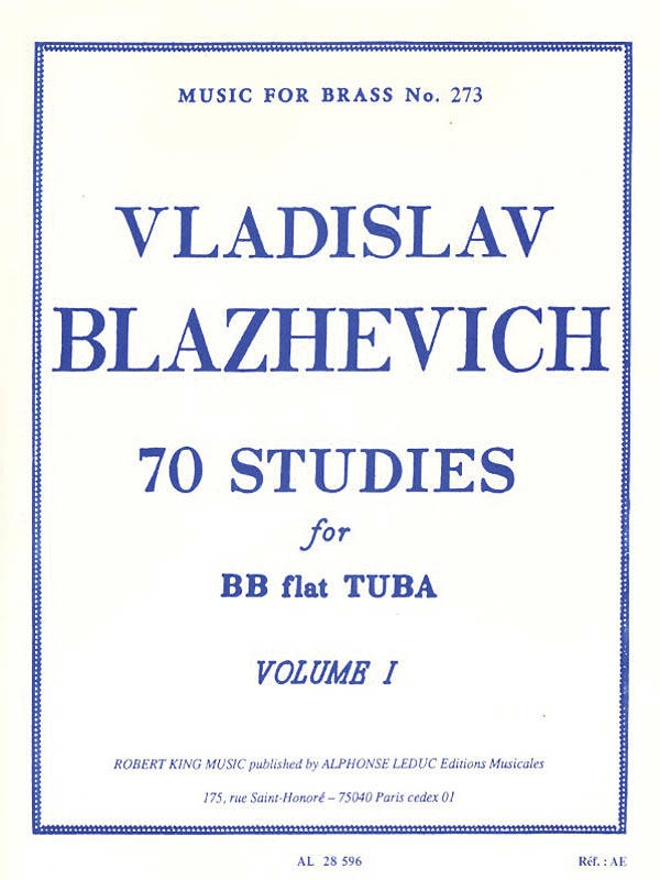 70 Studies for Bb Tuba, Volume I - Blazhevich/King - Tuba - Book