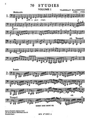 70 Studies for Bb Tuba, Volume I - Blazhevich/King - Tuba - Book