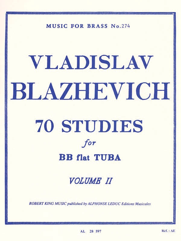 70 Studies for BBb Tuba, Volume II - Blazhevich/King - Tuba - Book