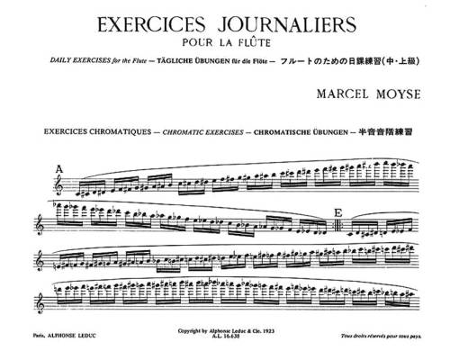 Exercices Journaliers Pour La Flute - Moyse - Flute - Book