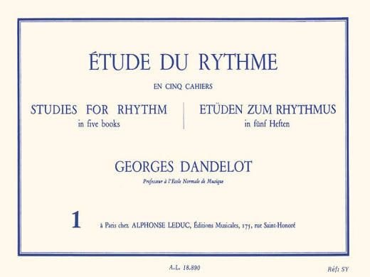 Alphonse Leduc - Etude du Rythme, Volume 1 - Dandelot - Sight Reading - Book