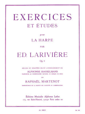 Alphonse Leduc - Exercices et Etudes pour la Harpe, Op. 9 - Lariviere - Harp - Book