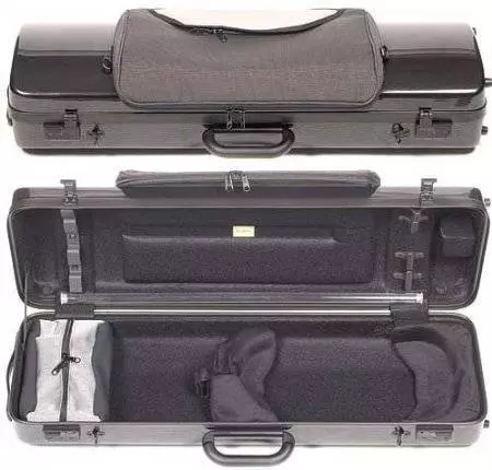 Hightech Violin Case w/Pocket - Black Carbon