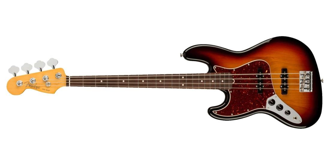 American Professional II Jazz Bass with Case, Left-Handed - 3-Colour Sunburst