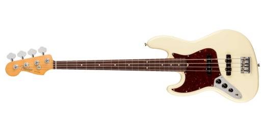 American Professional II Jazz Bass with Case, Left-Handed - Olympic White