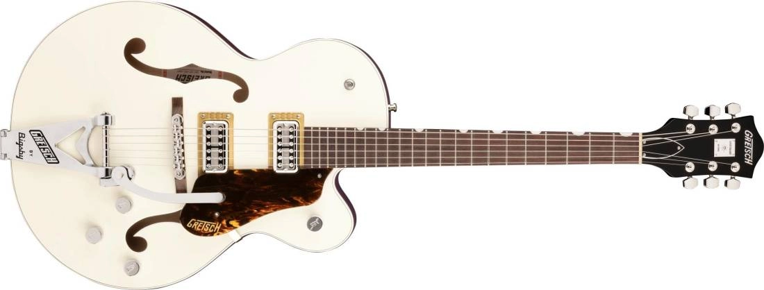 G6118T Players Edition Anniversary Hollow Body with String-Thru Bigsby - Two-Tone Vintage White/Walnut Stain