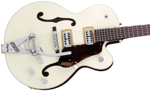 G6118T Players Edition Anniversary Hollow Body with String-Thru Bigsby - Two-Tone Vintage White/Walnut Stain