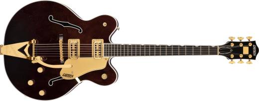 Gretsch Guitars - G6122TG Players Edition Country Gentleman Hollow Body with String-Thru Bigsby and Gold Hardware - Walnut Stain