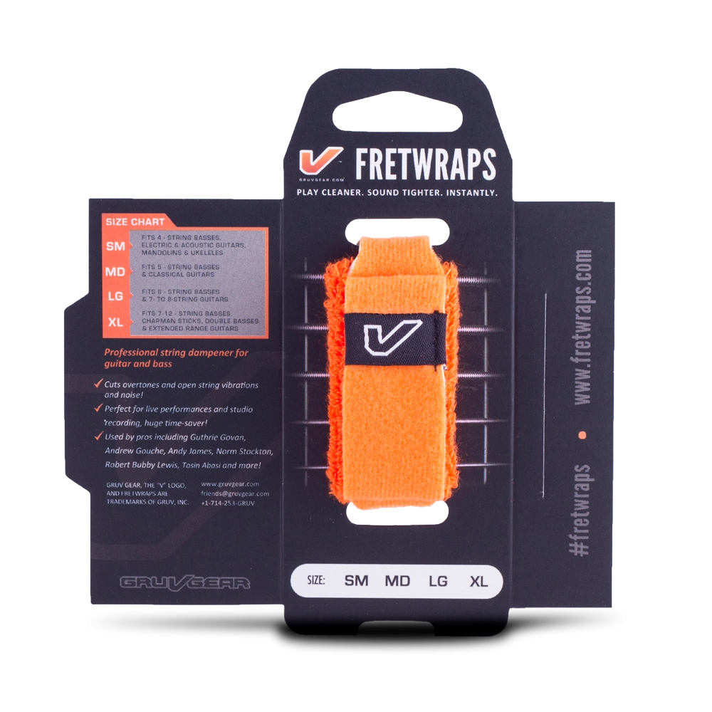 FretWraps String Muter/Dampener (1-Pack) Large, Orange