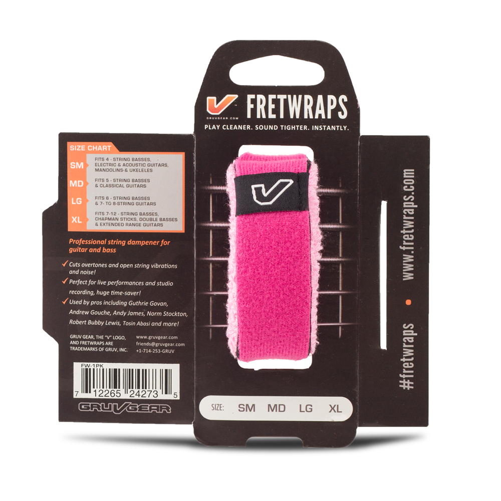 FretWraps String Muter/Dampener (1-Pack) Large, Pink