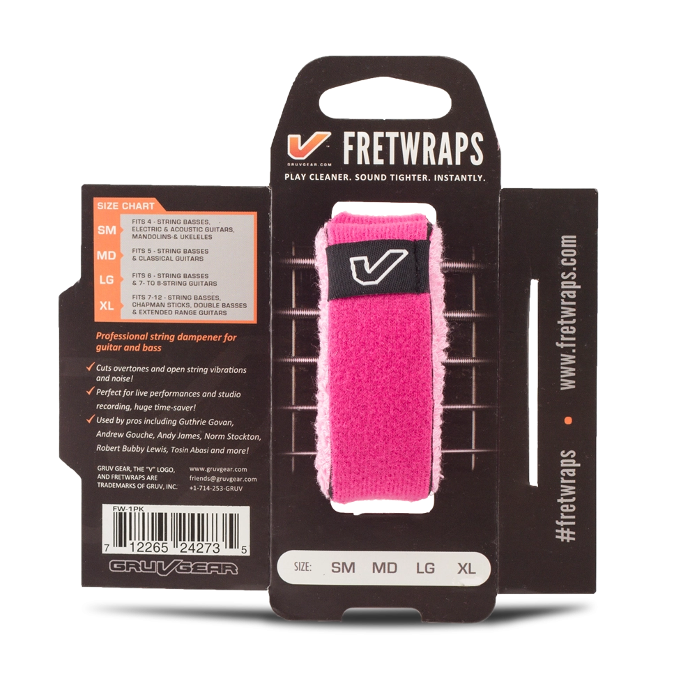 FretWraps String Muter/Dampener (1-Pack) Large, Pink