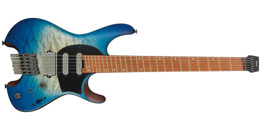 QX54QM Headless Electric Guitar with Gigbag - Blue Sphere Burst Flat
