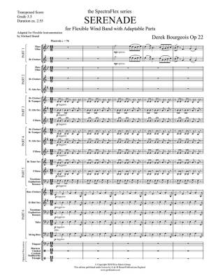 Serenade, Op.22 - Bourgeois - Concert Band (6-part Flex) - Gr. 3.5