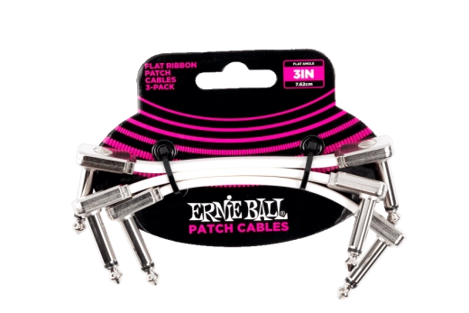 Ernie Ball - 3 Flat Ribbon Cable 3 Pack - White