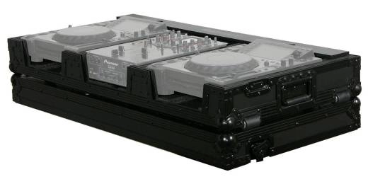 Coffre noir avec panneau DEL et roulettes pour table de mixage DJ 10\'\' et lecteurs multim�dia