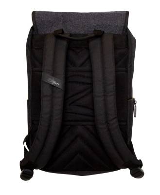 Gray Flap Black Laptop Backpack